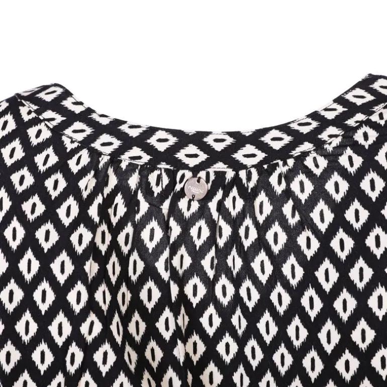 Robe dayia imprimé graphique noir et blanc Femme DEELUXE 74