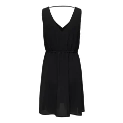 Robe décolleté en v taille élastique noir Femme ONLY