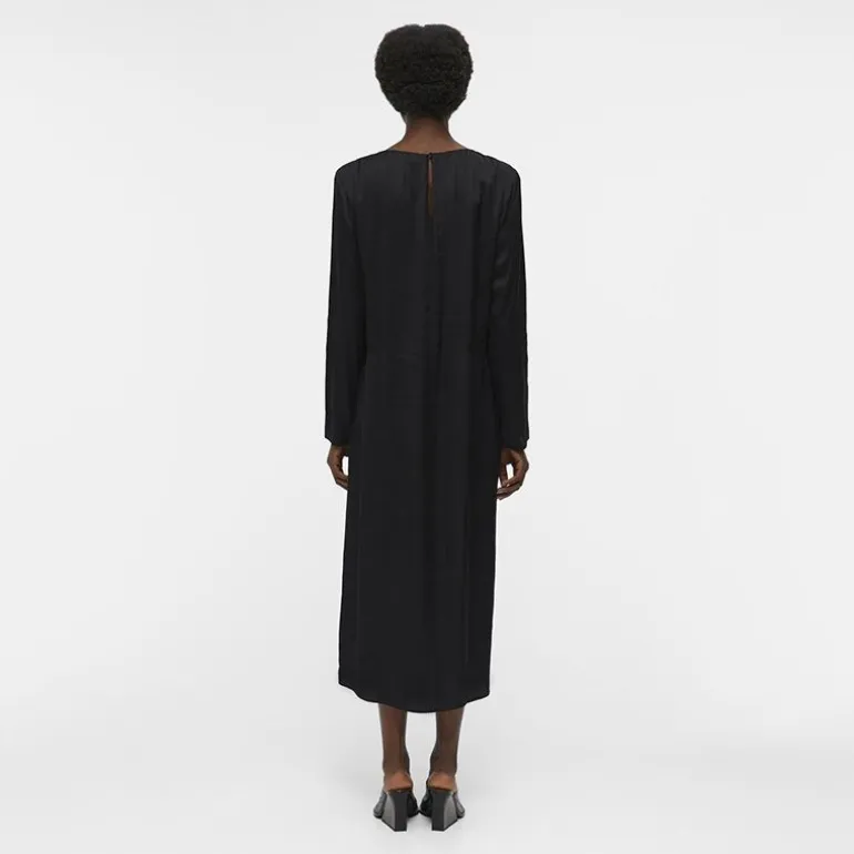 Robe de soirée maxi noire manches longues avec fente Femme OBJECT
