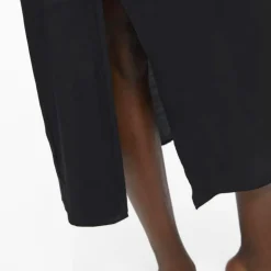 Robe de soirée maxi noire manches longues avec fente Femme OBJECT