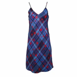 Robe Gigi Hadid en soie à carreaux et étoiles rouges Femme TOMMY HILFIGER