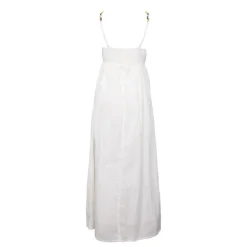 Robe longue à bretelles avec perles coton Femme HOLLY AND JOEY