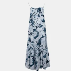 Robe longue à bretelles cholena bleue à fleurs Femme DEELUXE 74