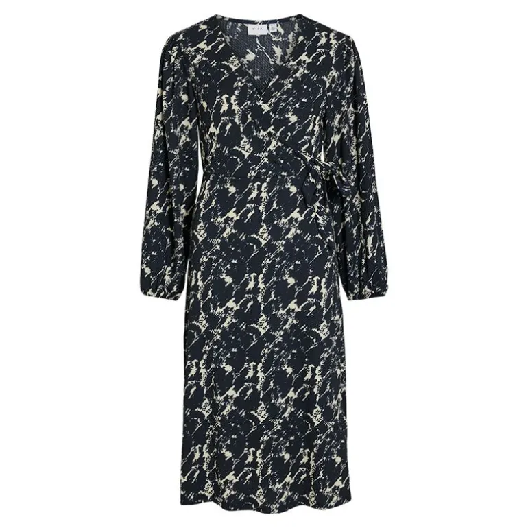 Robe longue cache coeur bleu imprimée Femme VILA