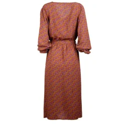 Robe longue ceinturée col V bouton poitrine yazzi brown Femme LA PETITE ETOILE