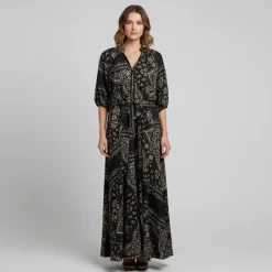 Robe longue festival motif cachemire Femme HOLLY AND JOEY