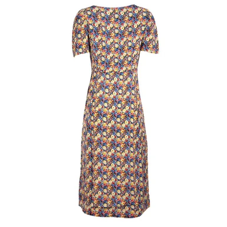 Robe longue imprimée fleurs à boutons Femme DEELUXE 74