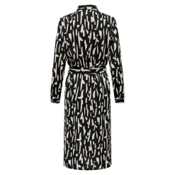 Robe longue manches longues Divya col chemise regular fit black sandshell Femme JDY