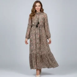 Robe longue multicolor fleurie bohème Femme PLEASE