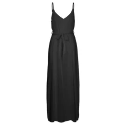 Robe longue noire ceinturée avec fentes Femme VERO MODA