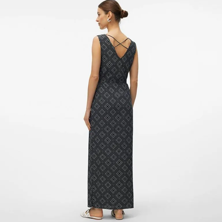 Robe longue sans manches avec fente latérale ajustée à la taille Femme VERO MODA