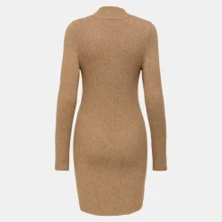 Robe maille ajustée Kattie col montant manches longues Femme ONLY