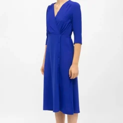 Robe manches 3/4 col v roxane bleu vibrant Femme LA PETITE ETOILE