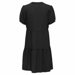 Robe manches courtes bouffante col v cintrée Femme ONLY