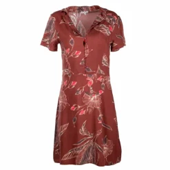 Robe manches courtes col v à fleurs marron Femme BEST MOUNTAIN