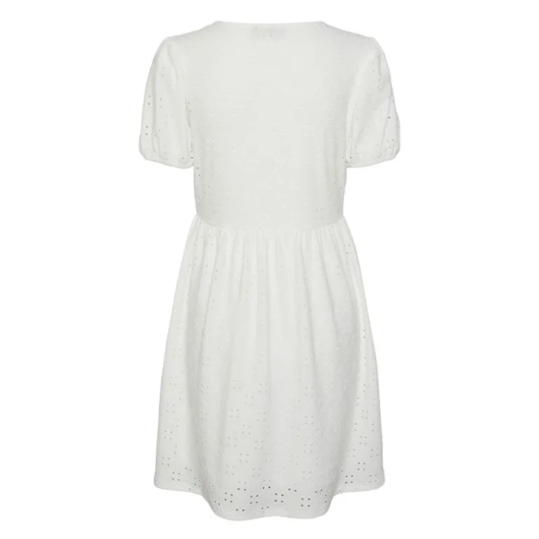 Robe manches courtes en broderie anglaise Femme PIECES