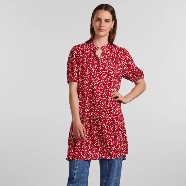 Robe manches courtes imprimé viscose lenzing ecovero Femme PIECES