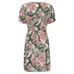 Robe manches courtes selina col v imprimé plantes Femme ONLY