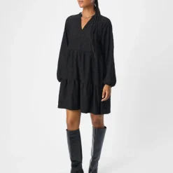 Robe midi Gia oversize col V broderie anglaise Femme OBJECT