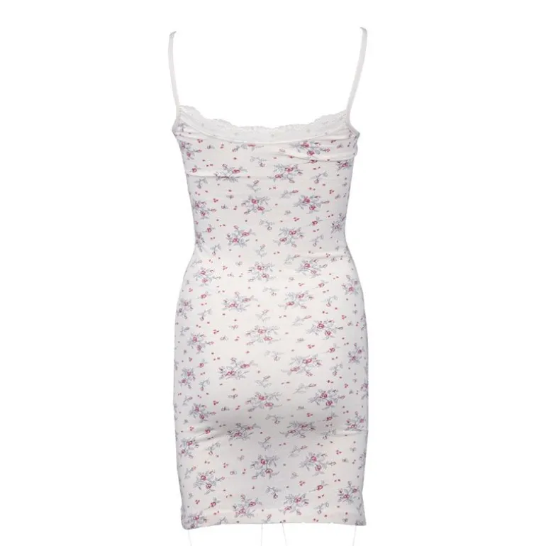 Robe nuisette en coton bretelles délicates avec fleurs Femme BILL TORNADE