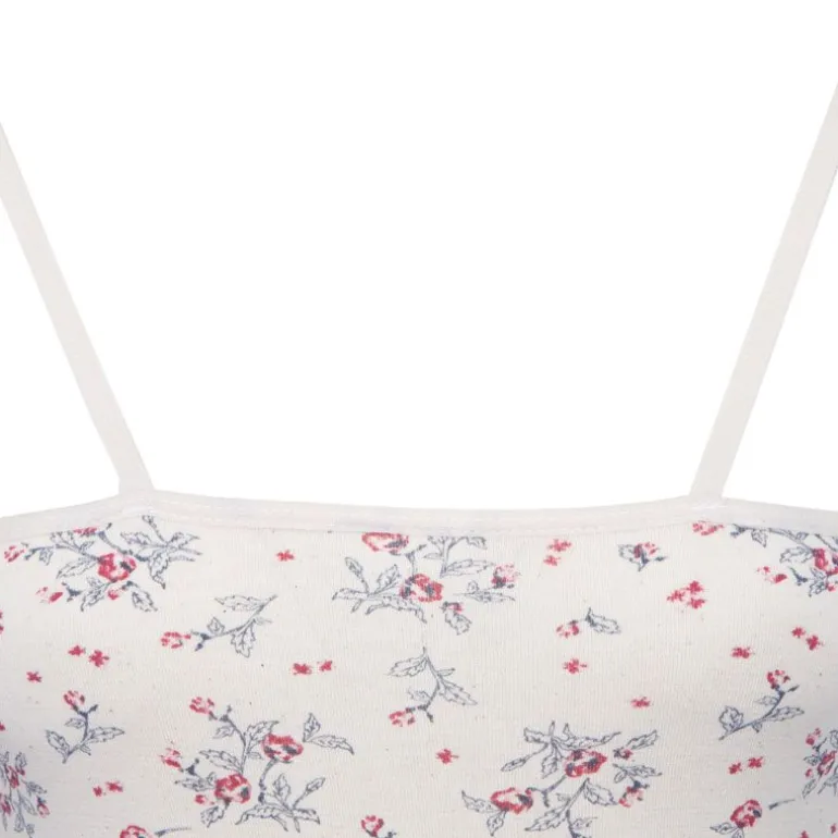 Robe nuisette en coton bretelles délicates avec fleurs Femme BILL TORNADE