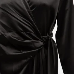Robe portefeuille effet satiné umbelli black Femme DEELUXE 74