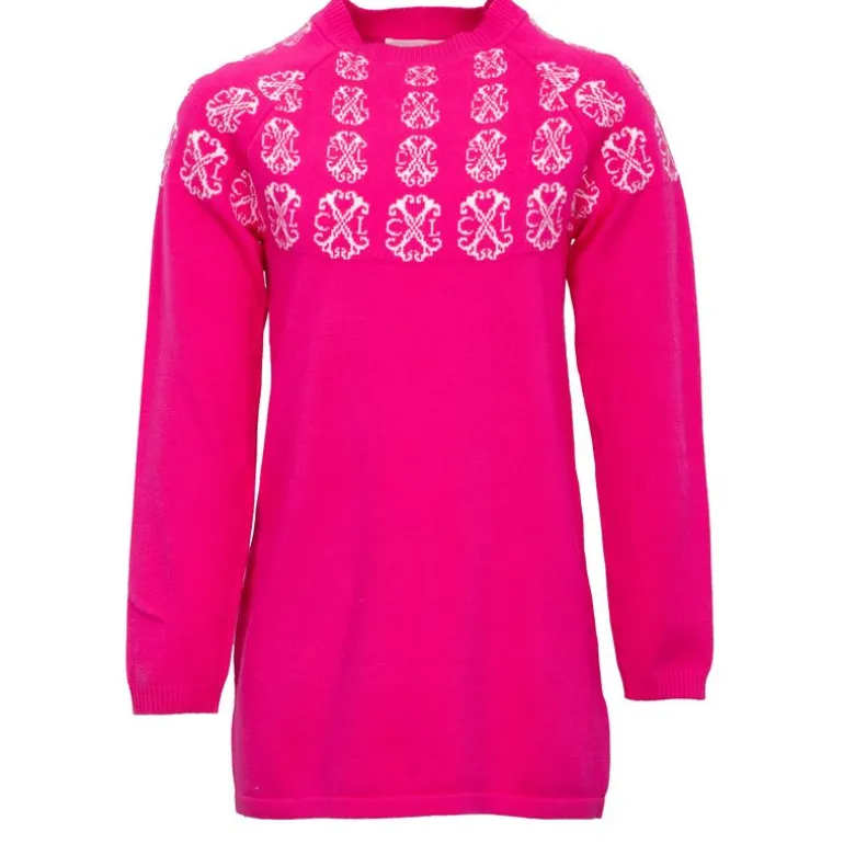 Robe pull maille fine manches longues imprimé logo Fille CXL BY CHRISTIAN LACROIX
