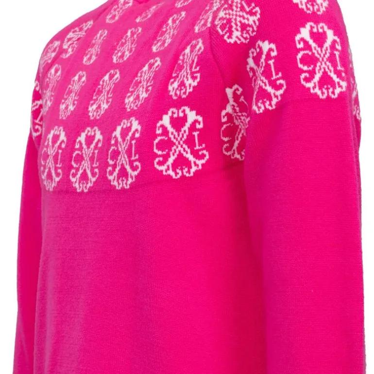 Robe pull maille fine manches longues imprimé logo Fille CXL BY CHRISTIAN LACROIX