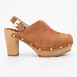 Sabots à talons compensées marron miami clog Femme SCHOLL