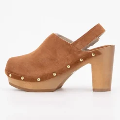 Sabots à talons compensées marron miami clog Femme SCHOLL