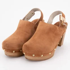 Sabots à talons compensées marron miami clog Femme SCHOLL