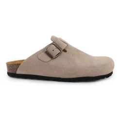 Sabots en cuir lisse daim à boucle Femme I AM