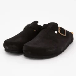 Sabots en cuir lisse daim à boucle Femme I AM
