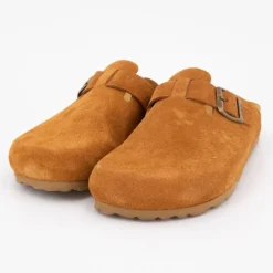 Sabots en cuir lisse daim à boucle Femme I AM