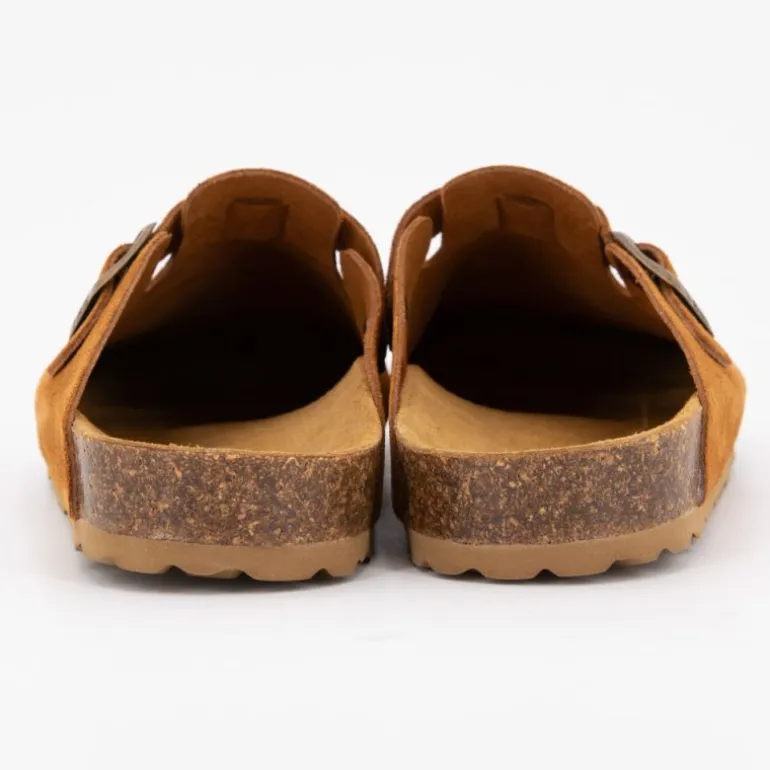 Sabots en cuir lisse daim à boucle Femme I AM