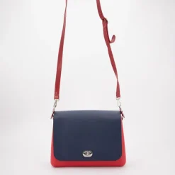 Sac à main bandoulière amovible rabat fermoir tourniquet 24x20x6cm Femme O BAG