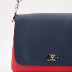 Sac à main bandoulière amovible rabat fermoir tourniquet 24x20x6cm Femme O BAG