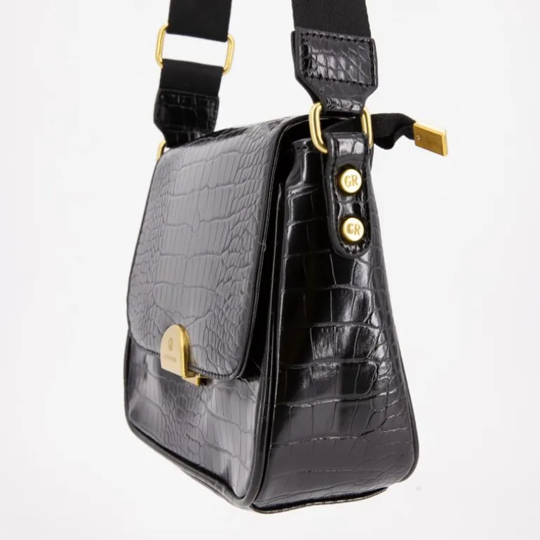 Sac bandouliere Romy motif croco à clip doré 22x18x8cm Femme GEORGES RECH