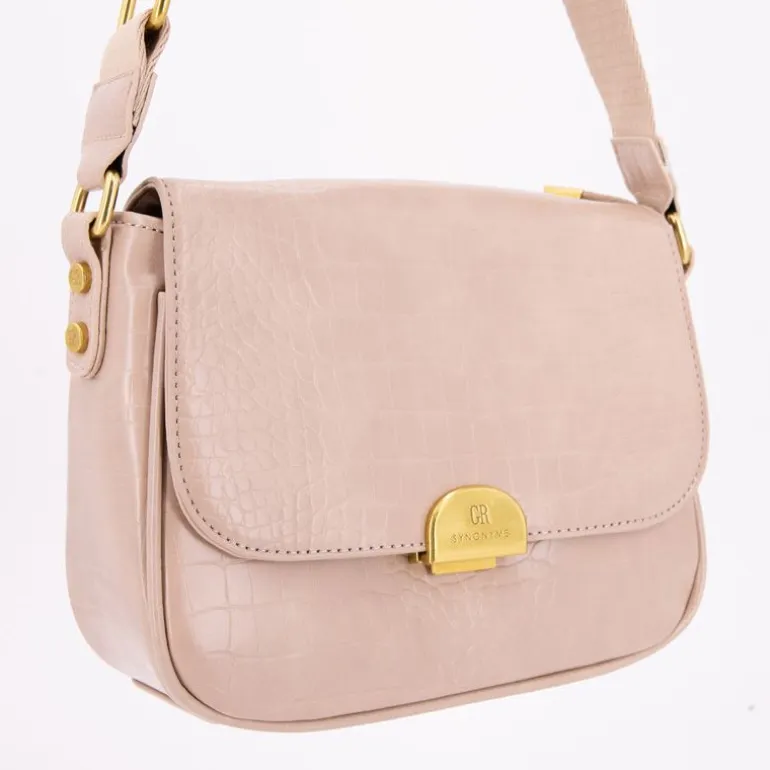 Sac bandouliere Romy motif croco à clip doré 22x18x8cm Femme GEORGES RECH