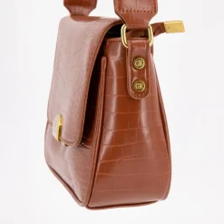 Sac bandouliere Romy motif croco à clip doré 22x18x8cm Femme GEORGES RECH