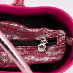 Sac cabas épaule anse pochette brillante 40x30x12cm Femme O BAG