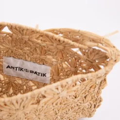 Sac paille 17x23cm lybie à franges bandoulière Femme ANTIK BATIK