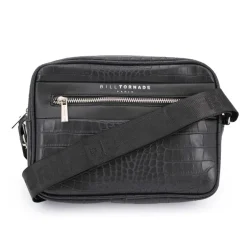 Sacoche bandoulière effet croco noire Mixte BILL TORNADE