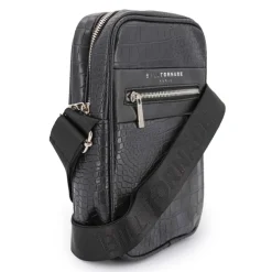 Sacoche bandoulière noir croco Homme BILL TORNADE