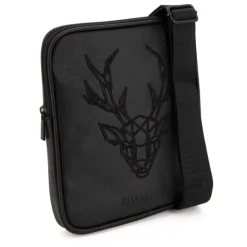 Sacoche plate safiano broderie cerf 22x25x2cm Homme BILL TORNADE