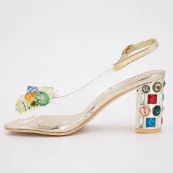 Sandale a talon missy01 dore 35/41 Femme LAURA VITA