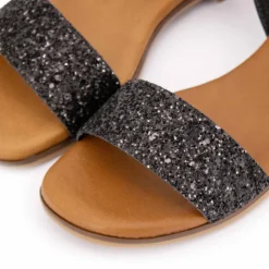 Sandale plate bride à paillettes Femme BIOSTOCK