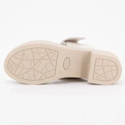 Sandales à talons blanche en cuir tessa boucle dorée Femme SCHOLL