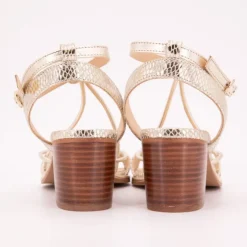 Sandales à talons 6cm Lilon or à motif serpent Femme LES TROPEZIENNES PAR M.BELARBI