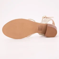 Sandales à talons 6cm Lilon or à motif serpent Femme LES TROPEZIENNES PAR M.BELARBI